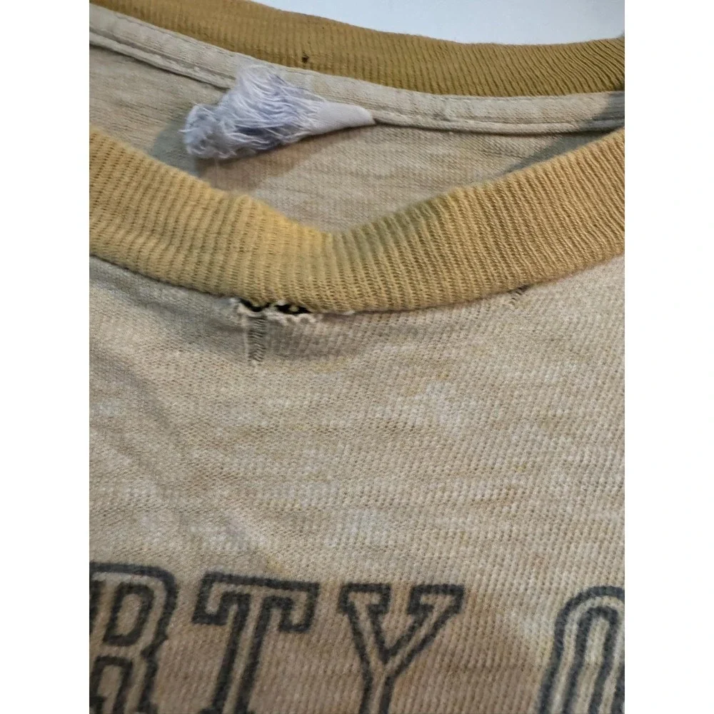 Vintage Chicago Cubs Shirt Mens Medium Beige MLB Baseball Ringer Graphic 70s - Picture 3 of 9